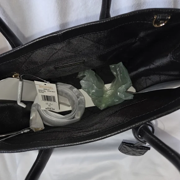 Michael Kors Mirella Leather Md Black Tote - Picture 4 of 5